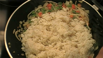 add cold rice mix
